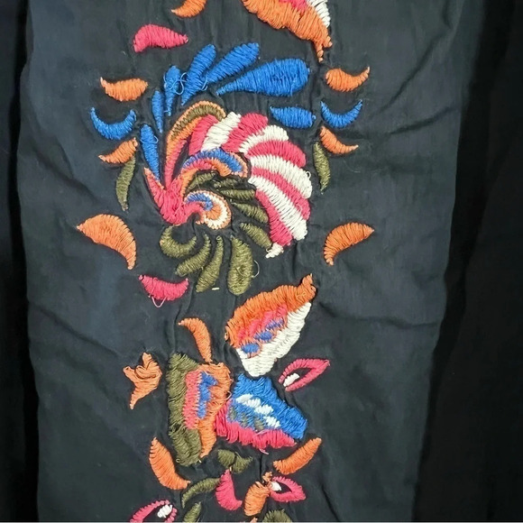 French Connection Floral Embroidered Dress Boho Size 2 Knee Length Colorful Thin - Picture 7 of 13
